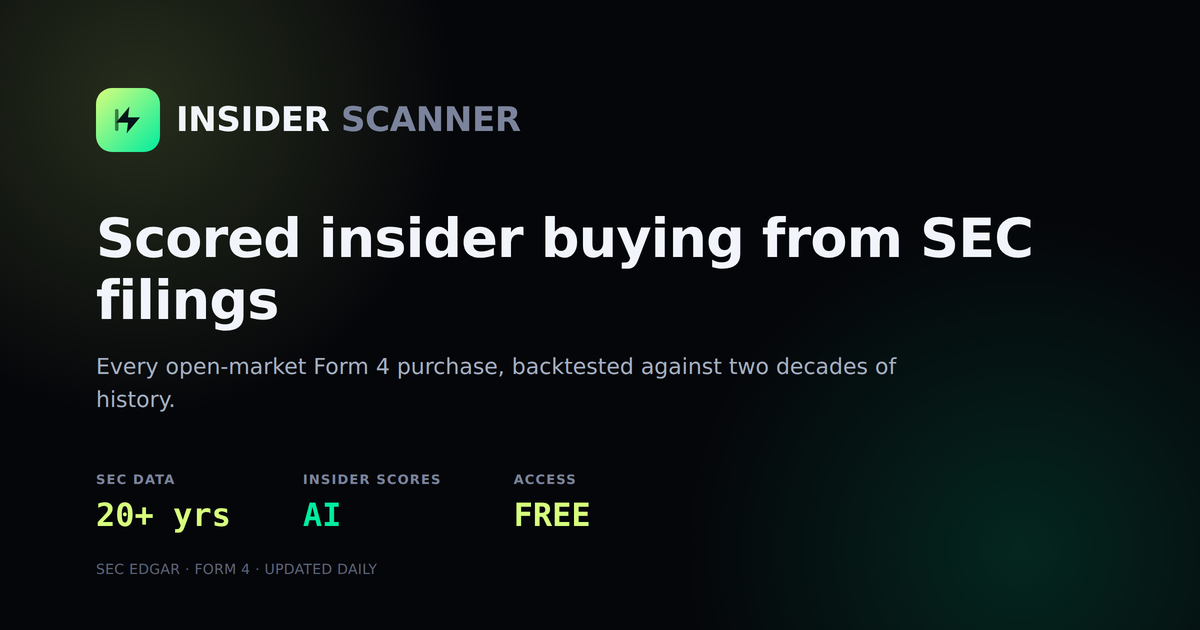 I built a free tool that scans insider buying — would you actually use something like this? logo